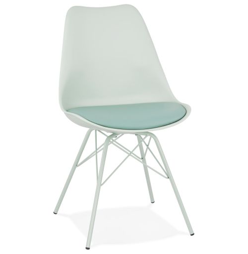 Chaise design 'BYBLOS' vert clair style industriel
