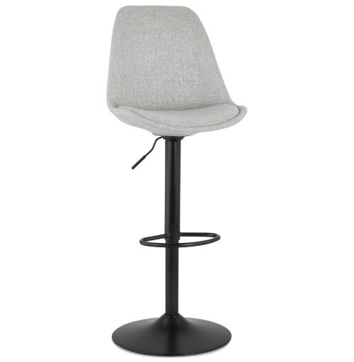 Tabouret réglable 'CAMPUS' en tissu gris et pied noir