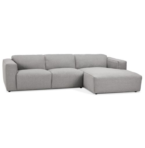 Petit canapé d'angle design 'CANYON L SHAPE MEDIUM' gris clair (angle à droite)