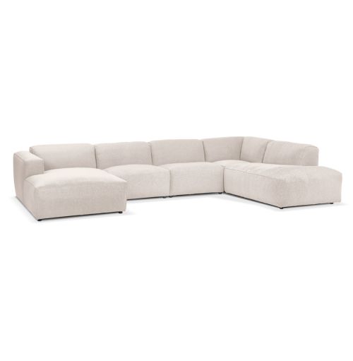 Canapé panoramique en U design 'CANYON U SHAPE' beige (angle à droite)