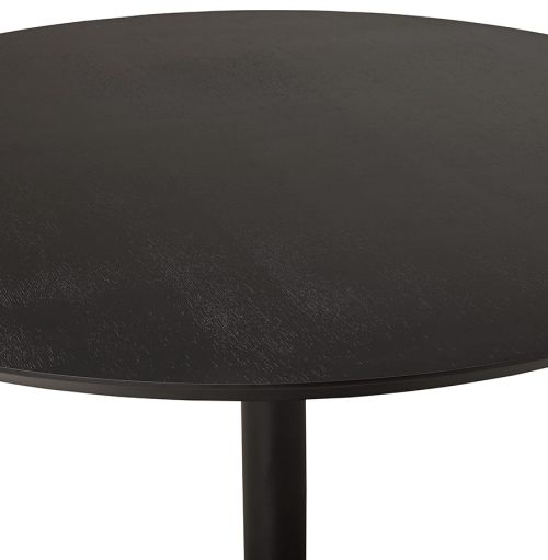 Table à diner/de bureau ronde 'CHEF' en bois noir finition Frêne - Ø 120 cm