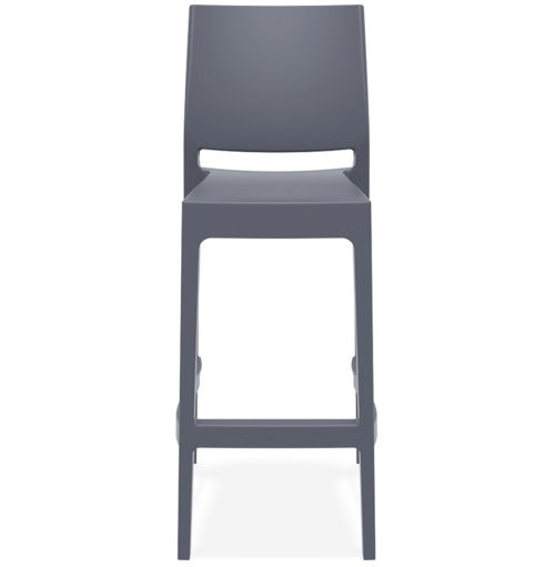 Tabouret de bar 'CLARA' gris foncé intérieur / extérieur empilable