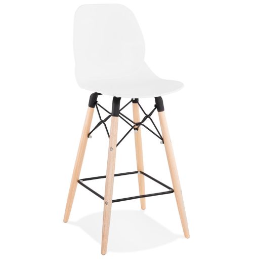 Tabouret snack mi-hauteur 'COSMIK MINI' blanc style scandinave