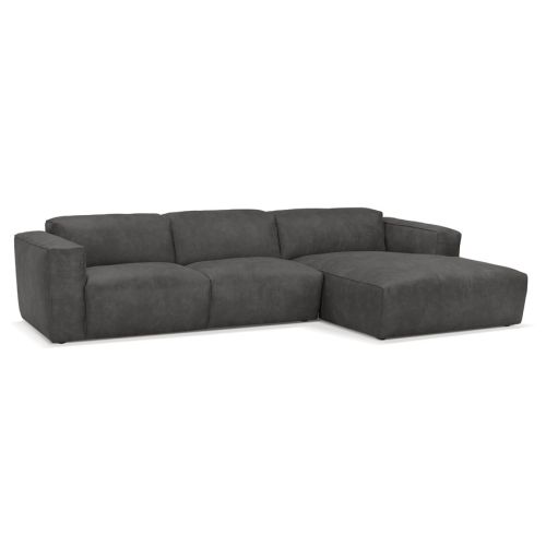 Canapé d'angle design 'COYOT L SHAPE' gris foncé (angle à droite)