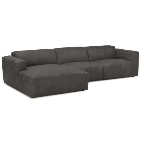 Canapé d'angle design 'COYOT L SHAPE' gris foncé (angle à gauche)