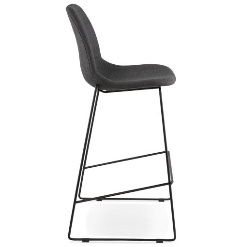 Tabouret de bar 'EKTOR' gris foncé en tissu empilable