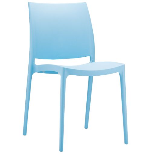 Chaise design 'ENZO' en matière plastique bleue