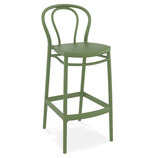 Tabouret de bar 'FERDINAND' intérieur / extérieur en matière plastique verte