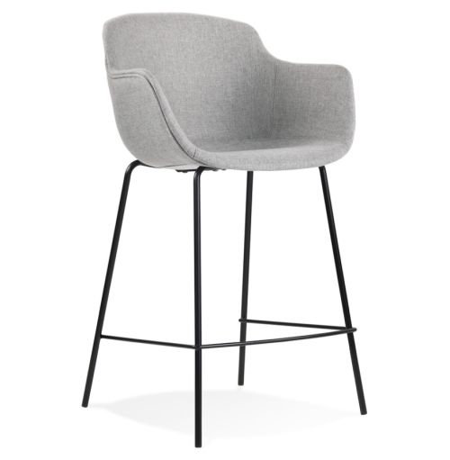 Tabouret snack mi-hauteur 'FORTI MINI' en tissu gris clair