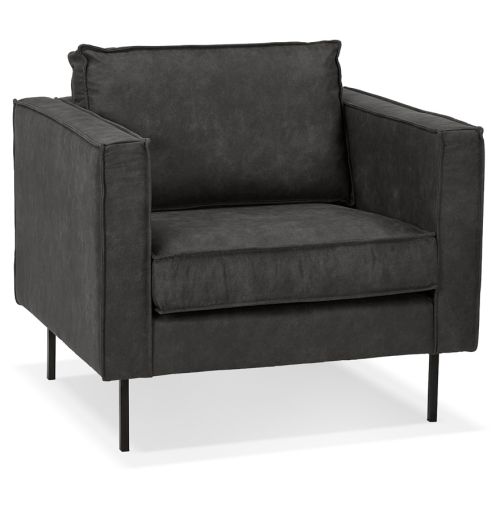 Fauteuil de salon 1 place 'JANE MICRO' gris foncé