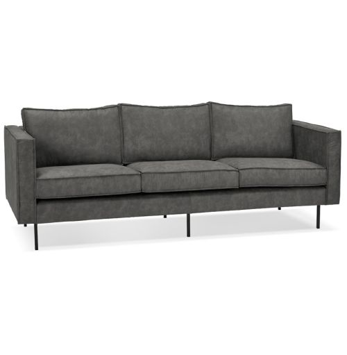 Canapé droit design 'JANE' gris - canapé 3 places