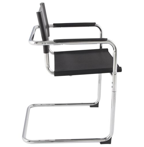 Chaise d'accueil / visiteur 'KA' noire pour bureau ou salle de réunion