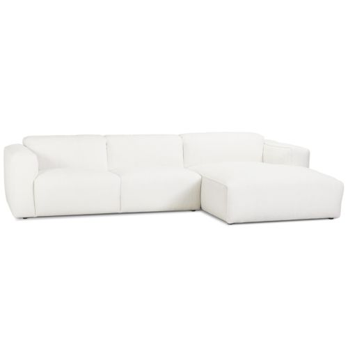 Canapé d'angle design 'KANSAS L SHAPE' blanc (angle à droite)