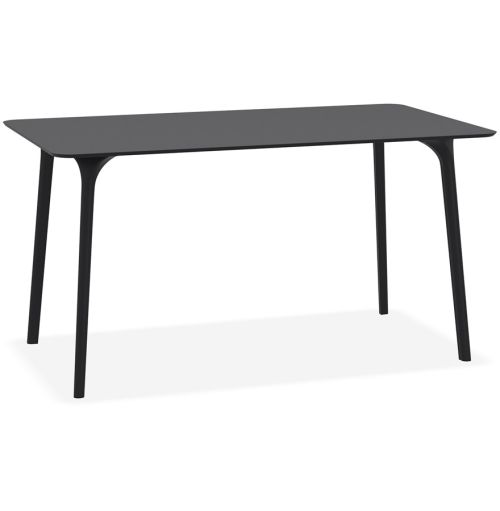 Table de jardin design 'LAGOON' noire intérieur / extérieur  - 140x80 cm