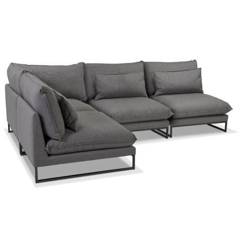 Canapé d'angle design 'LASKA ANGLE' en tissu gris foncé