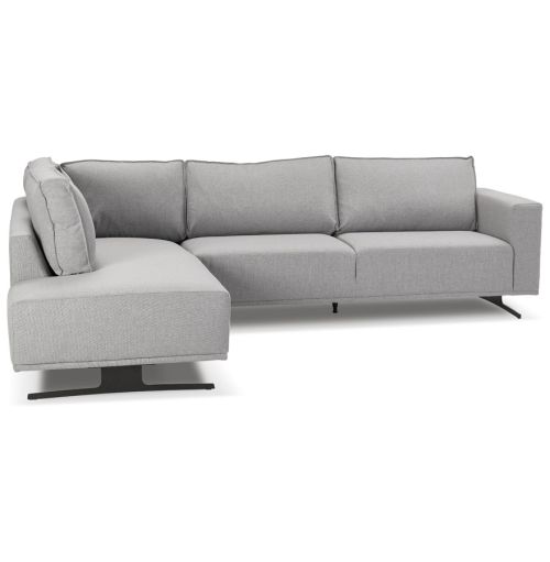 Canapé d'angle design 'MOZART LOUNGE' gris (angle à gauche)