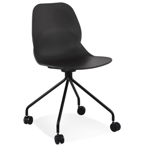 Chaise de bureau 'NADIA' noire sur roulettes