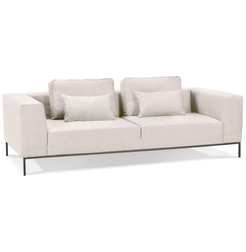 Canapé 3 places 'NANY' en tissu beige - canapé droit moderne