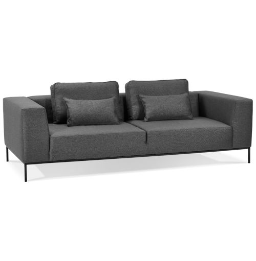 Canapé 3 places 'NANY' en tissu gris foncé - canapé droit moderne