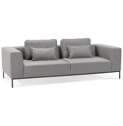 Canapé 3 places 'NANY' en tissu gris - canapé droit moderne