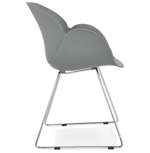 Chaise design 'NEGO' grise en matière plastique