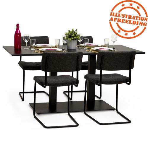 Pied de table 'NERO DOUBLE' 75 en métal peint noir