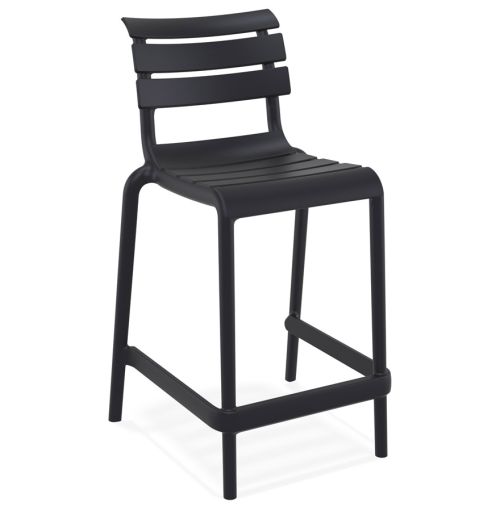 Tabouret snack mi-hauteur 'NOBU MINI' noir en matière plastique