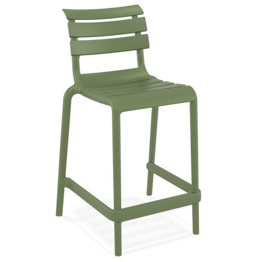 Tabouret snack mi-hauteur 'NOBU MINI' vert en matière plastique
