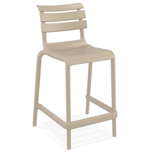 Tabouret snack mi-hauteur 'NOBU MINI' taupe en matière plastique