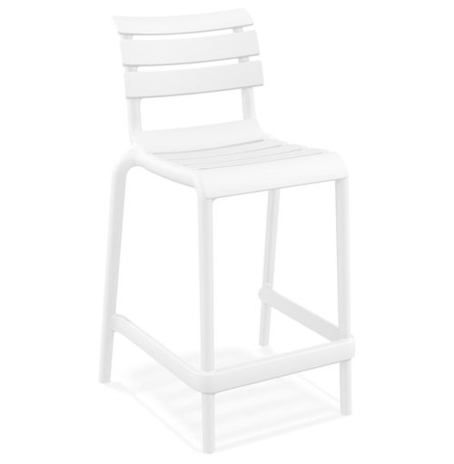 Tabouret snack mi-hauteur 'NOBU MINI' blanc en matière plastique
