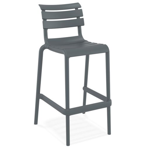 Tabouret de bar 'NOBU' gris foncé en matière plastique