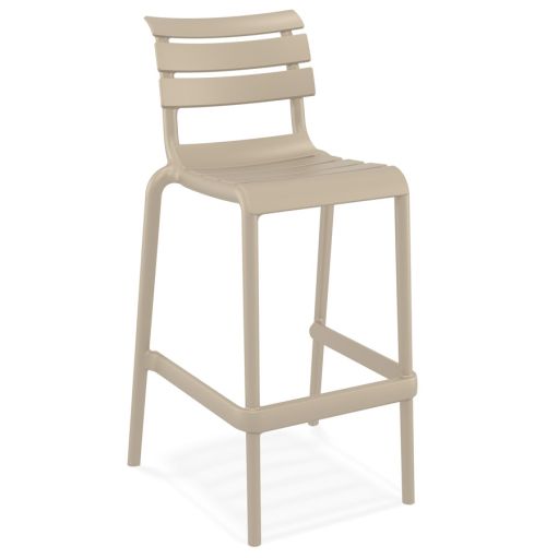 Tabouret de bar 'NOBU' taupe en matière plastique