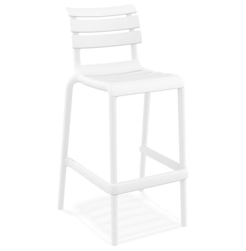 Tabouret de bar 'NOBU' blanc en matière plastique