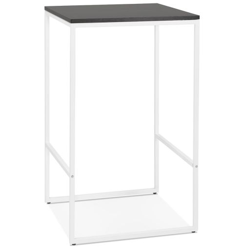 Table haute style industriel 'ORTOS' avec plateau noir et structure blanche idéale pour les professionnels