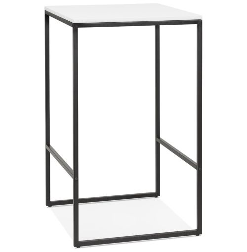 Table haute style industriel 'ORTOS' avec plateau blanc et structure noire idéale pour les professionnels