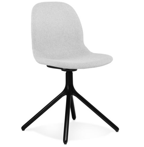 Chaise design 'PAVONIS' en tissu gris clair