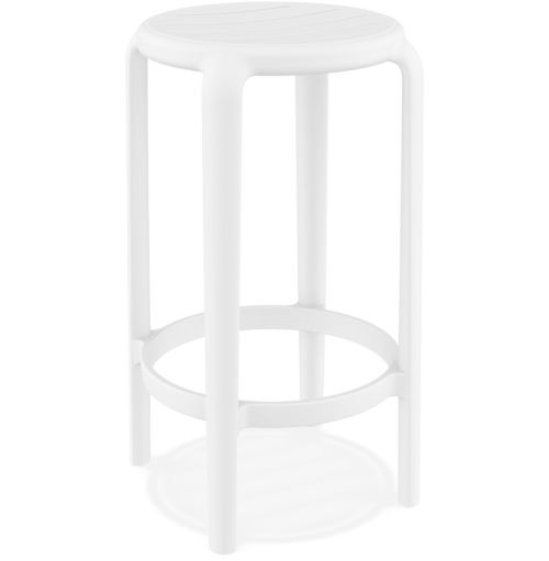Tabouret de jardin mi-hauteur 'PEYA MINI' blanc en matière plastique