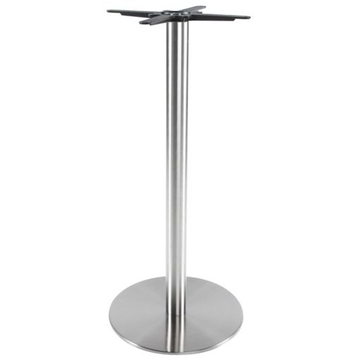 Pied de table 'PLATO' 110 en acier brossé avec base ronde