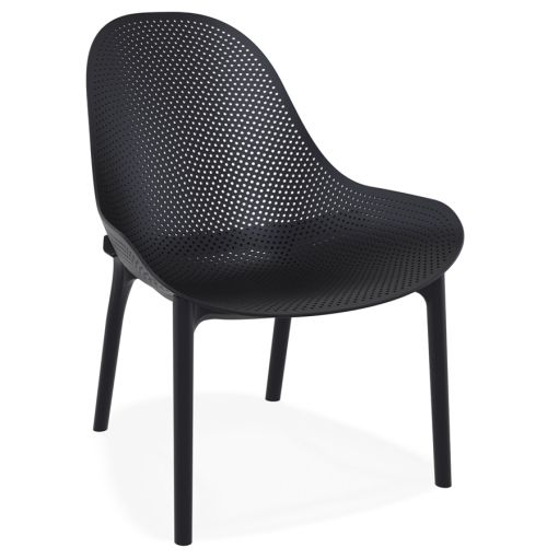 Fauteuil lounge de jardin perforé 'SILO' noir design