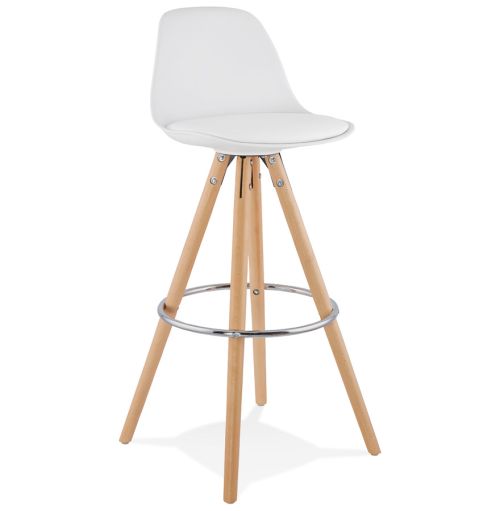 Tabouret de bar design 'TATAMI' blanc
