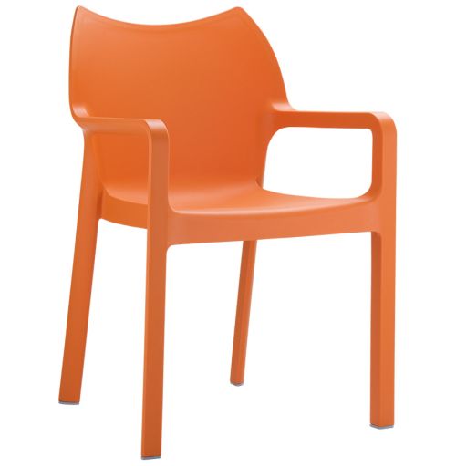 Chaise design de terrasse 'VIVA' orange en matière plastique