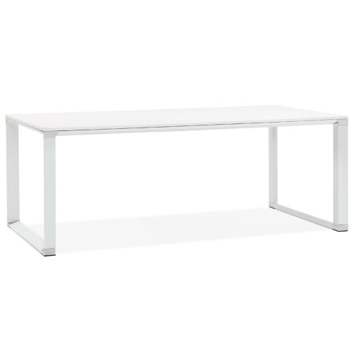 Grand bureau de direction droit 'XLINE' en bois blanc - 200x100 cm