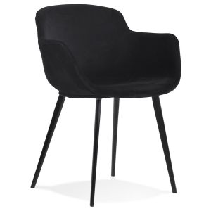 Chaise avec accoudoirs 'ARMADA' en velours noir