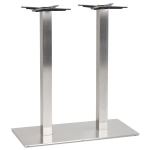 Pied de table 'KARO DOUBLE' 100 en acier brossé