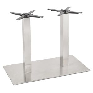 Pied de table 'KARO DOUBLE' 75 en acier brossé