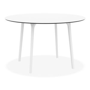 Table de terrasse ronde 'LAGOON' blanche intérieur / extérieur  - Ø 120 cm