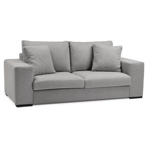 Canapé droit moderne 'LUCA MEDIUM' en tissu gris clair - Canapé 2 places