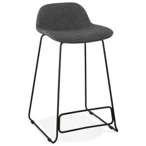Tabouret snack mi-hauteur 'MOSKOW MINI' noir style industriel avec pieds en métal noir
