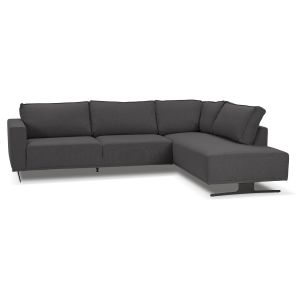 Canapé d'angle design 'MOZART LOUNGE' gris foncé (angle à droite)