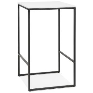 Table haute style industriel 'ORTOS' avec plateau blanc et structure noire idéale pour les professionnels